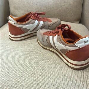 Gola Tan and White Retro Sneakers